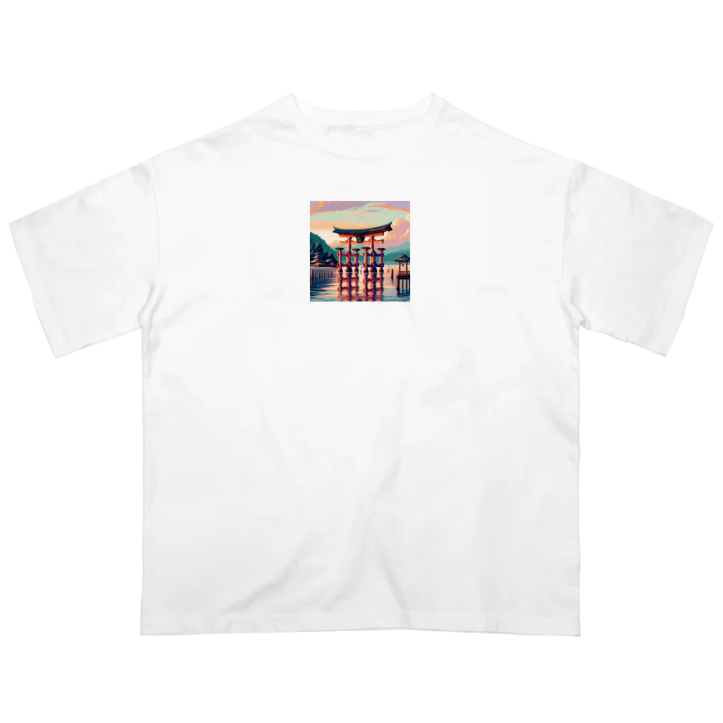 Pixel Art Goodsの厳島神社（pixel art） オーバーサイズTシャツ