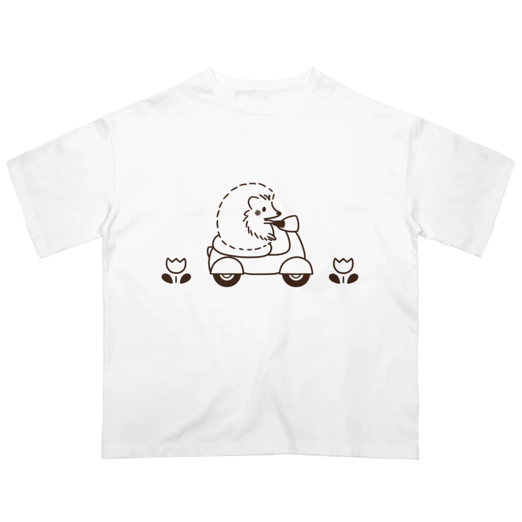 lemonysnow/ハリネズミグッズのハリネズミとバイク Oversized T-Shirt