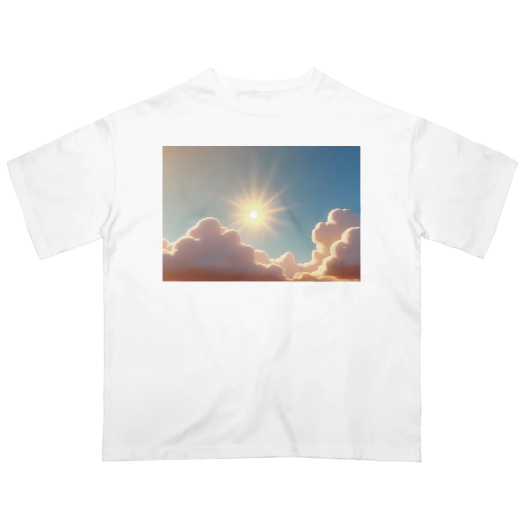 Fred HorstmanのBeautiful sun shining through the beautiful clouds 美しい雲の間から輝く美しい太陽 Oversized T-Shirt