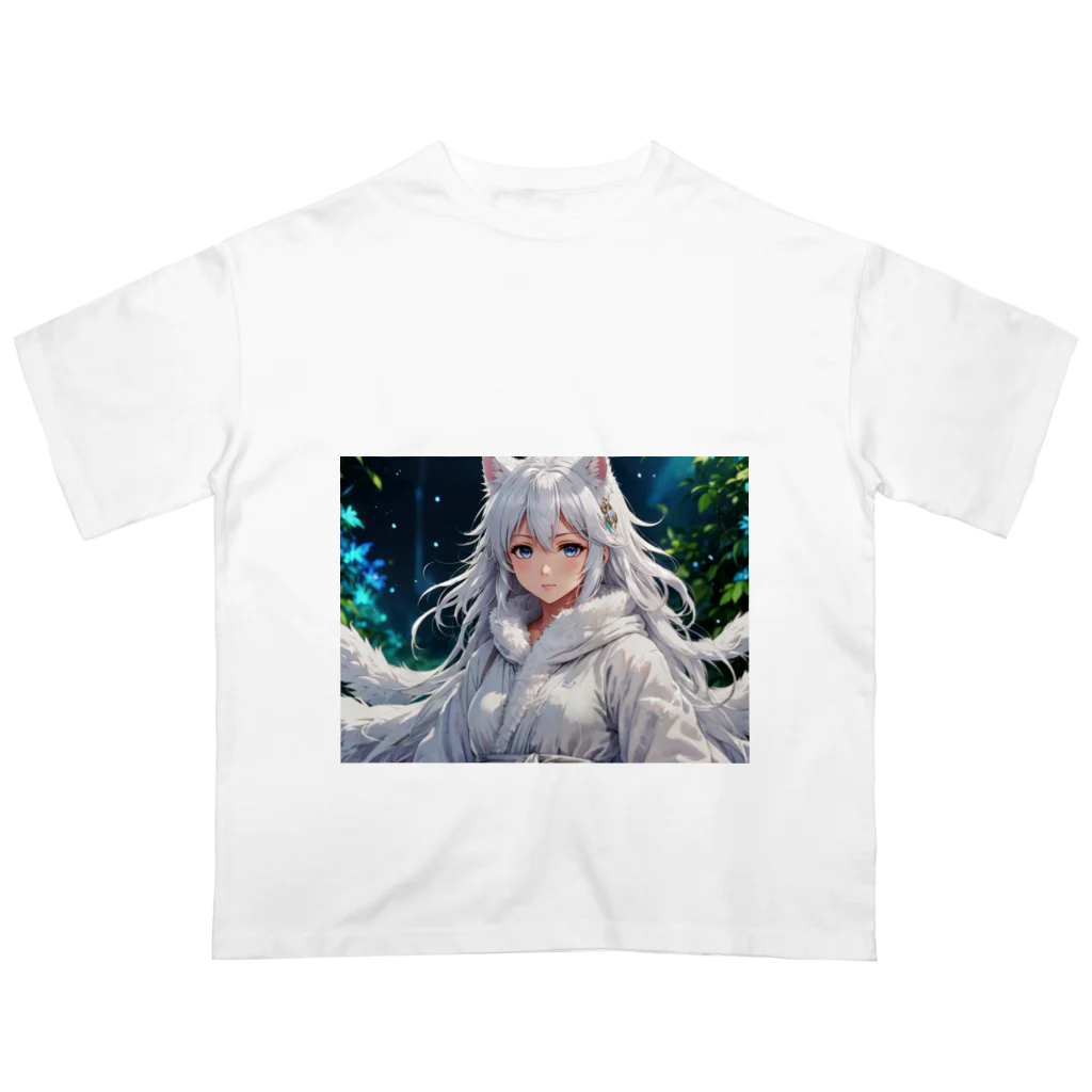 omamoririのもふもふの巫女 オーバーサイズTシャツ