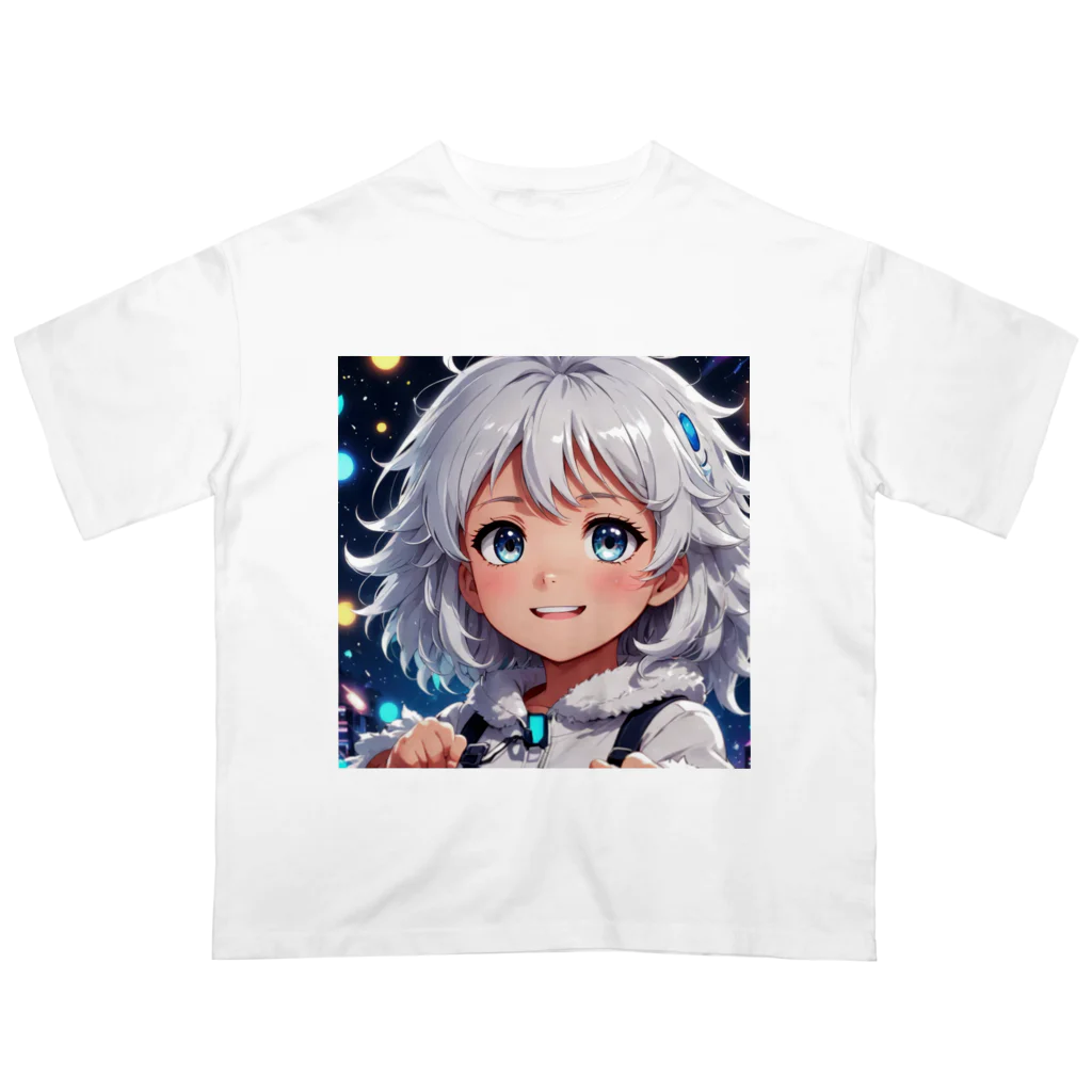 巫女スタぐらむのもふもふの美少女 オーバーサイズTシャツ