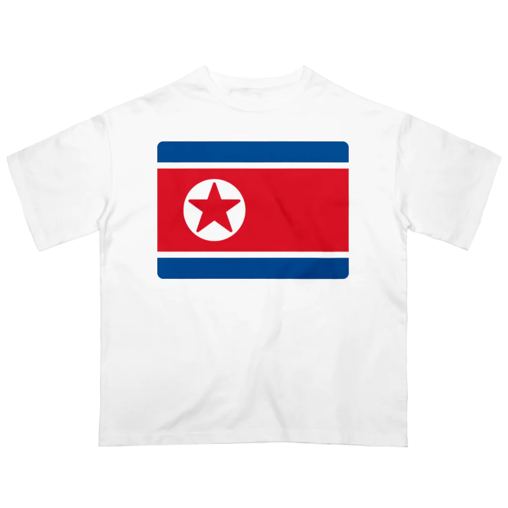 お絵かき屋さんの北朝鮮の国旗 オーバーサイズTシャツ