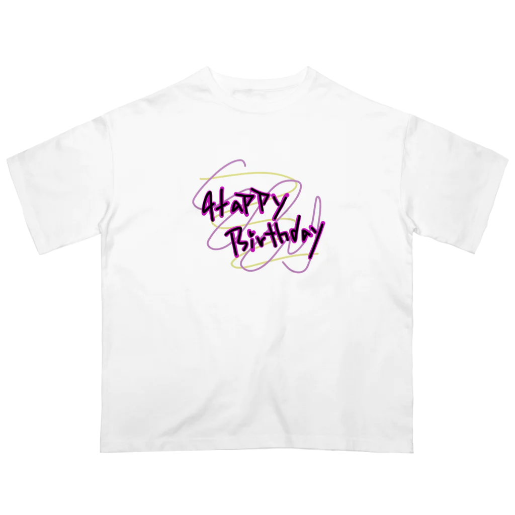 もじもじYAのHappy birthday　ハッピーバースデー Oversized T-Shirt