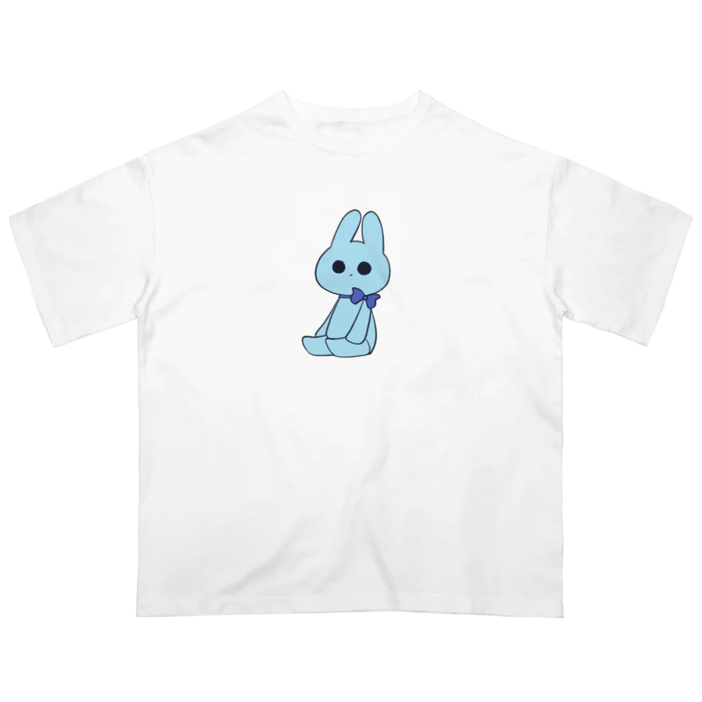 たけうちのリボンうさぎさん(ブルー) オーバーサイズTシャツ