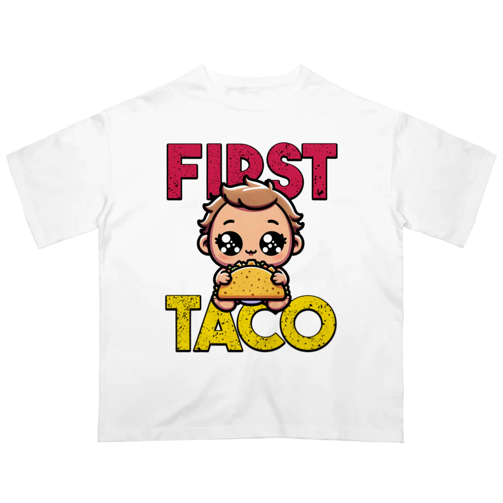 Stylo Tee Shopの赤ちゃんの初めてのタコス Oversized T-Shirt