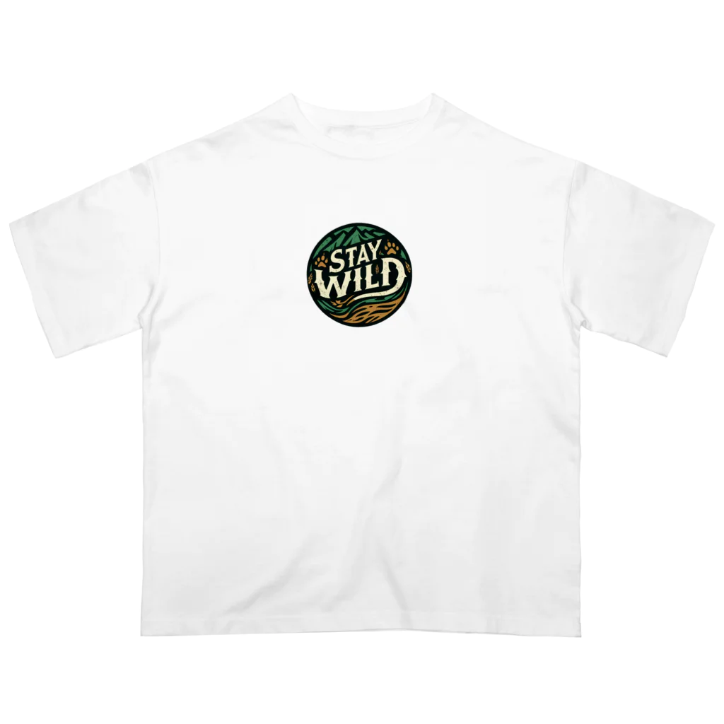 面白デザインショップ ファニーズーストアの**Stay Wild** - 野生を保て    -  Oversized T-Shirt