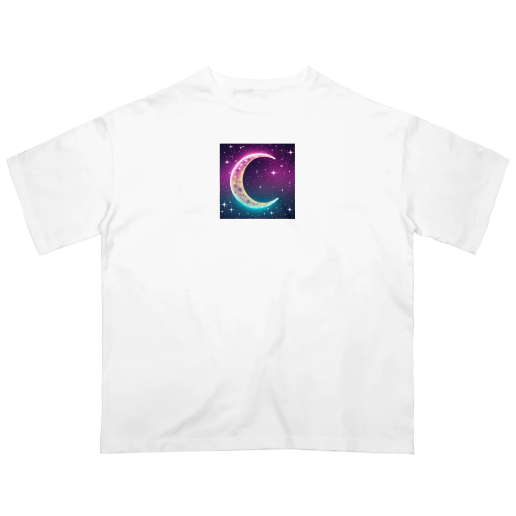 moonlightcatのグラデーションネオンカラームーン Oversized T-Shirt