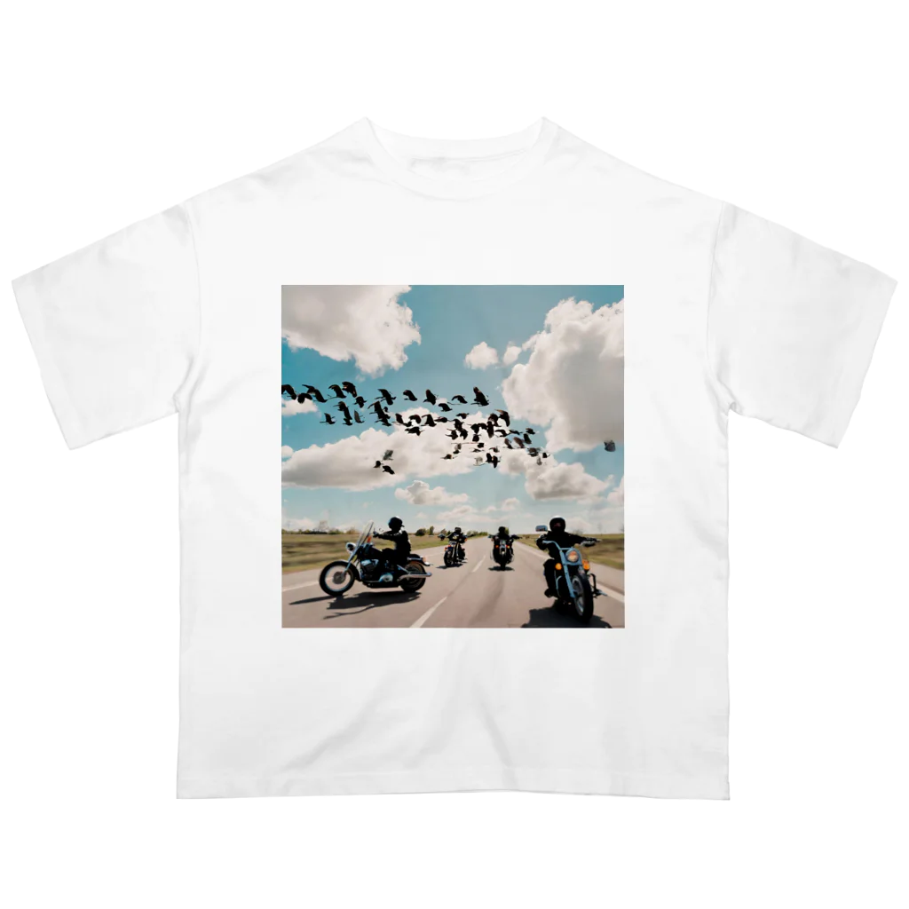 the blue seasonの風を切って、空と地を繋ぐ Oversized T-Shirt