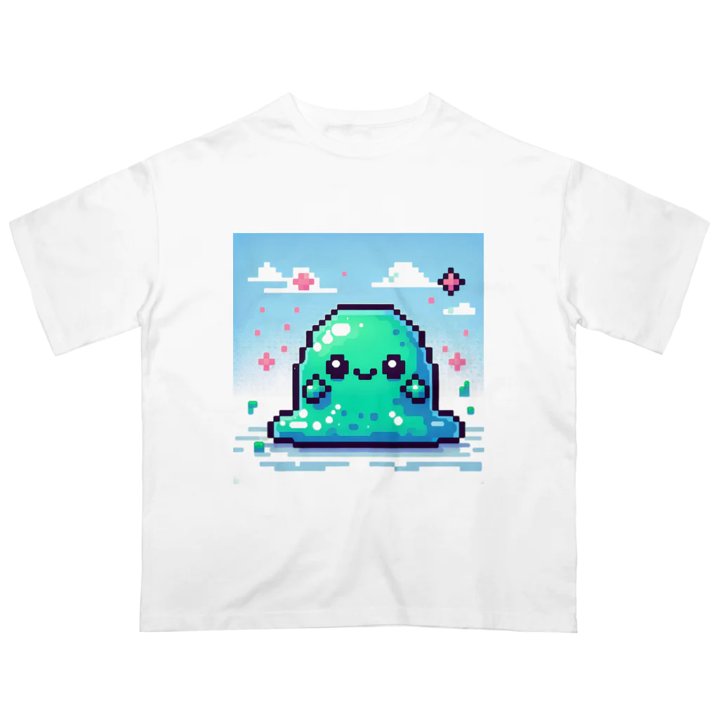 ドットイラストTシャツのドット絵　スライム オーバーサイズTシャツ