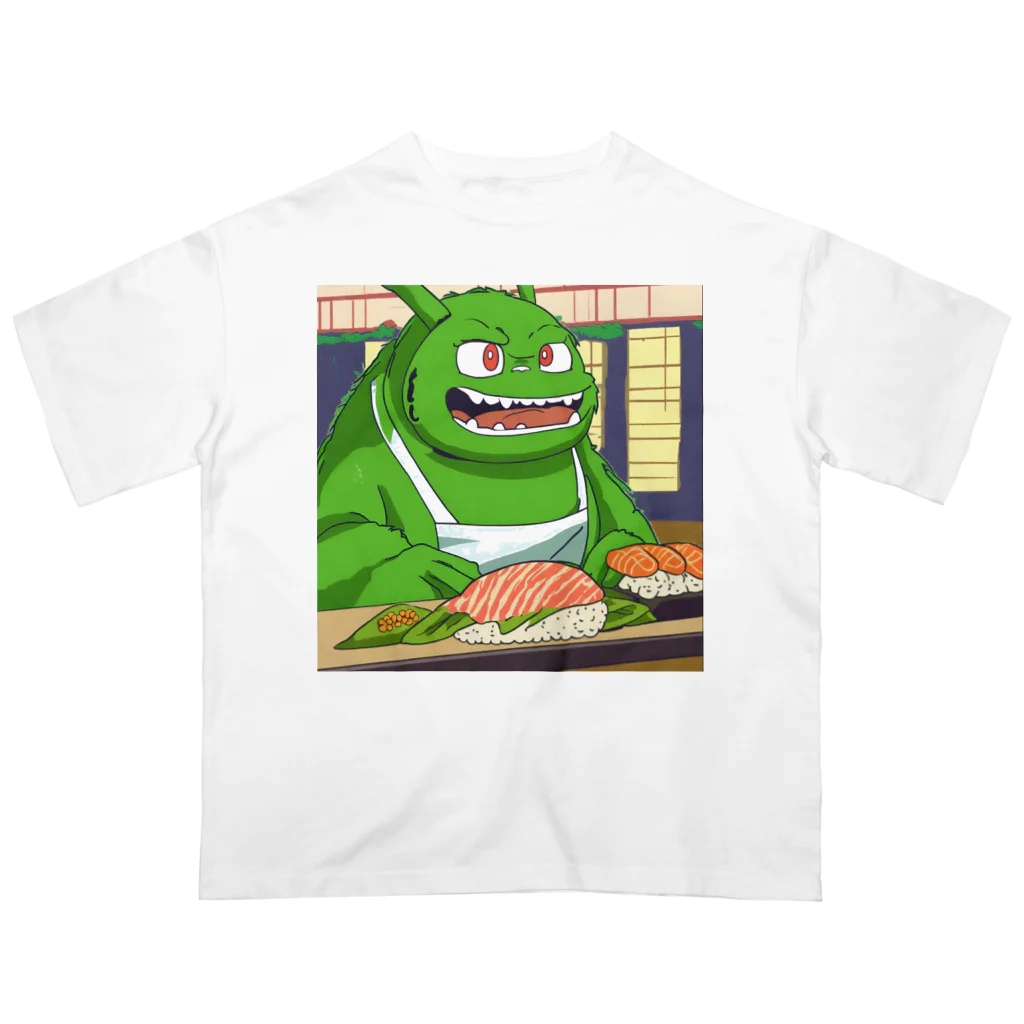 Kyun_uranaiの寿司職人を目指す緑の妖怪 Oversized T-Shirt