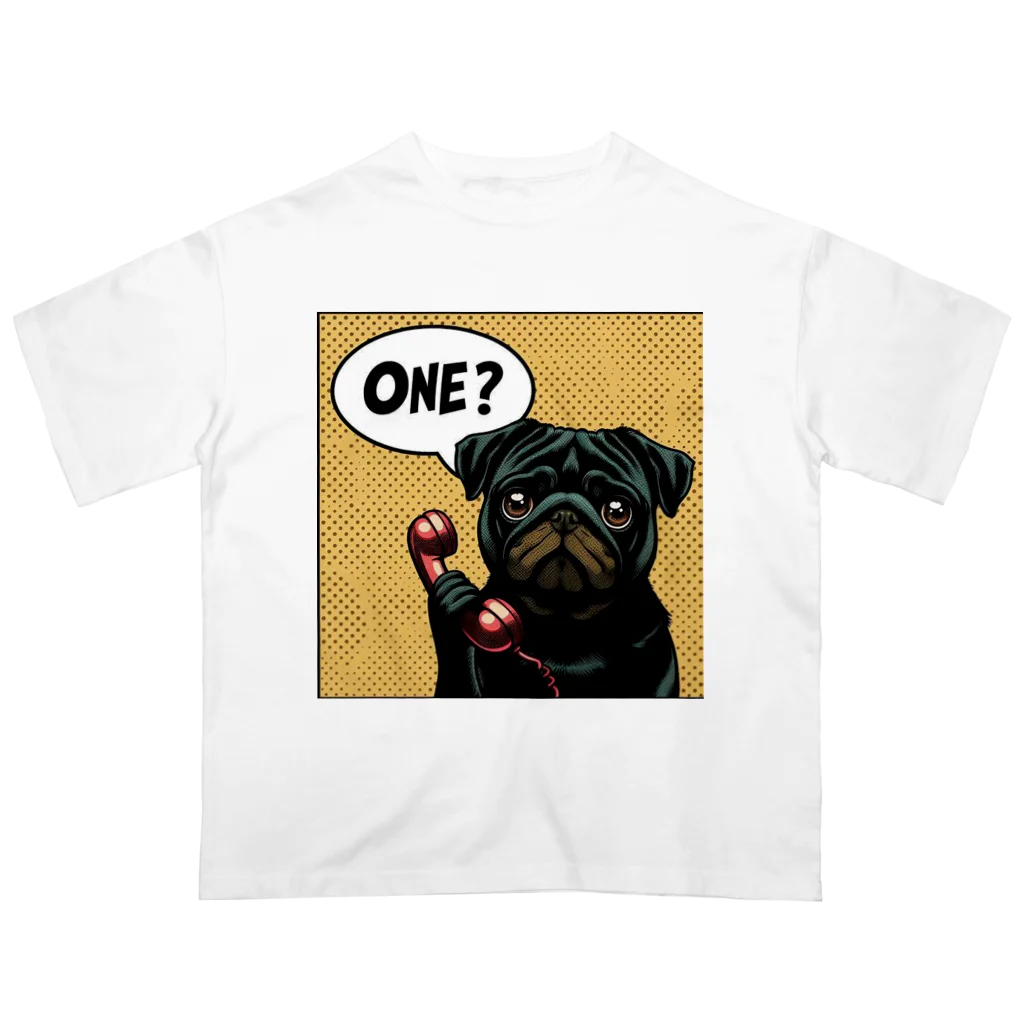 黒パグ🖤Black Pug laboratory🖤のONE? Pug series オーバーサイズTシャツ