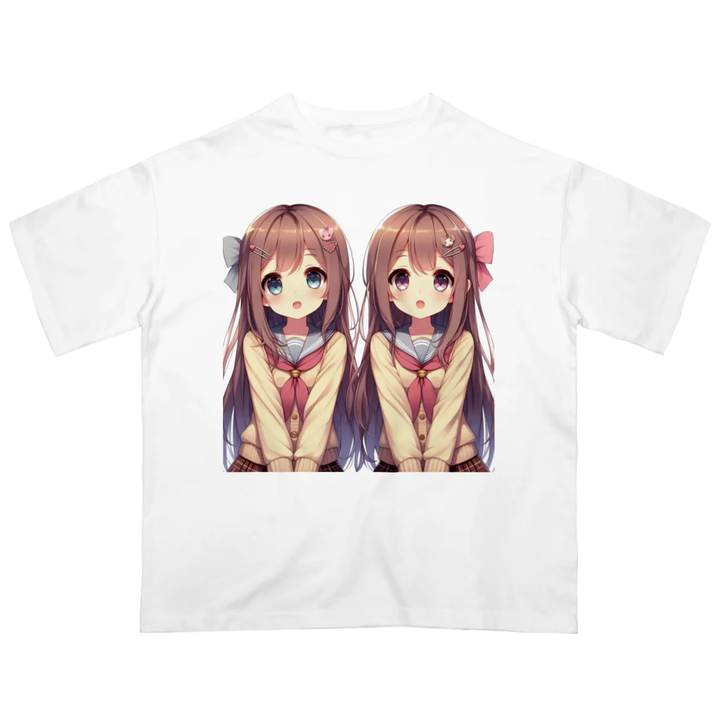 seigi2oo2の愛らしい可愛い双子の姉妹 Oversized T-Shirt