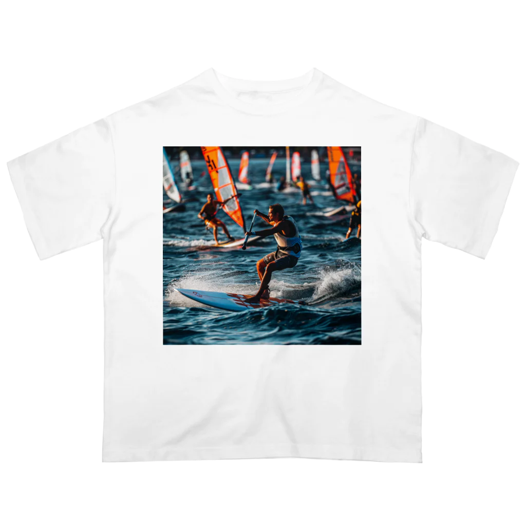 AQUAMETAVERSEのsupとwindsurfingレース　エンジェル717 2065 オーバーサイズTシャツ