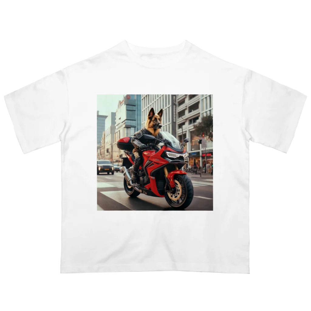 the blue seasonの街角の犬ライダー Oversized T-Shirt