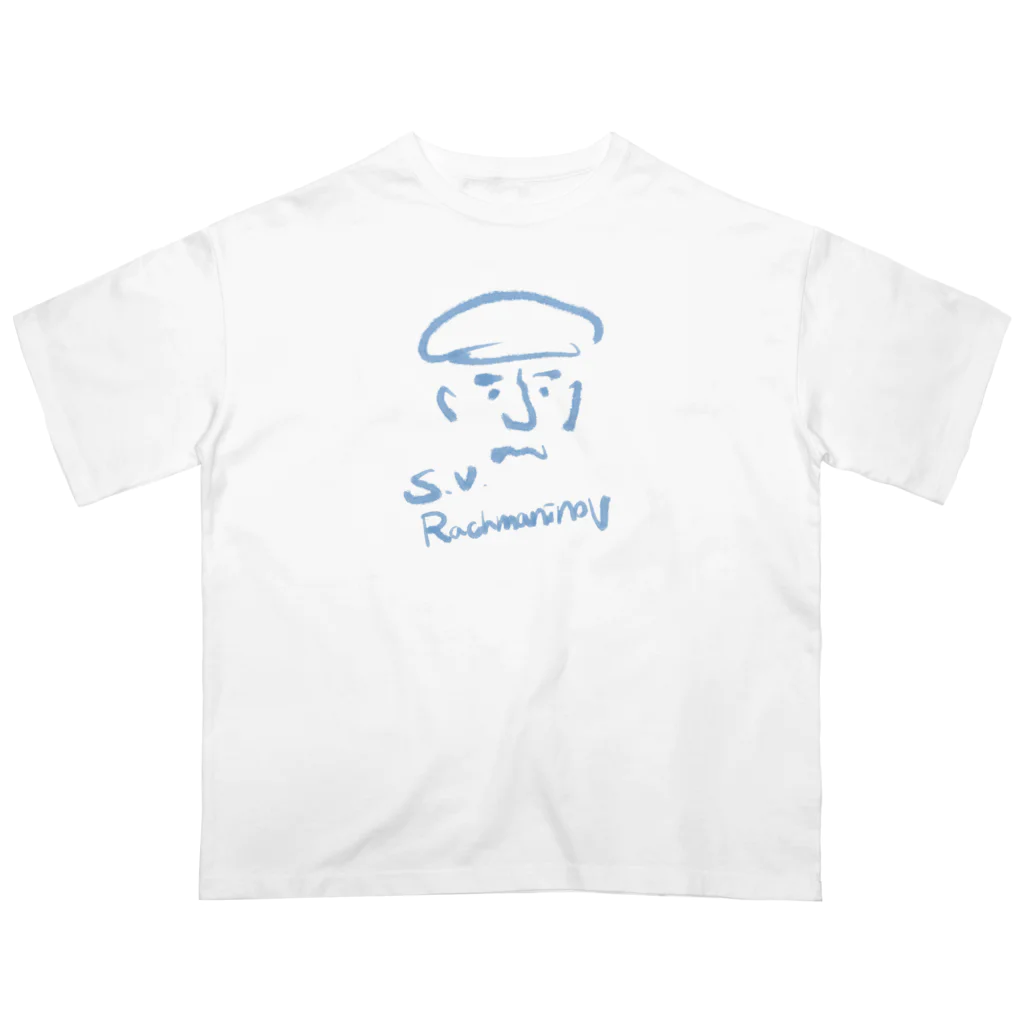 OSHIYOMANのセルゲイ・ラフマニノフ　晩年ver.　 S.V.Rachmaninov / Rachmaninoff オーバーサイズTシャツ