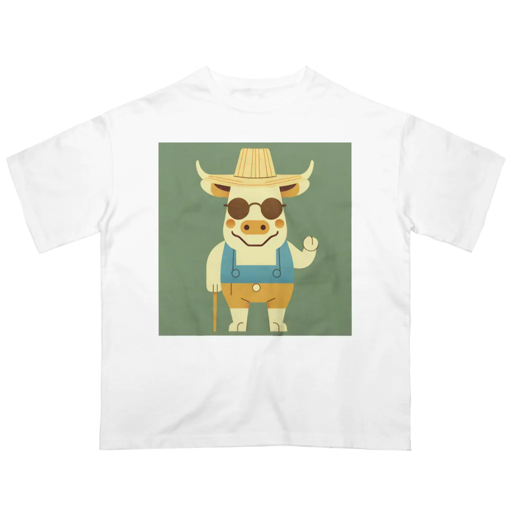 なべなべSHOPの牛のケイン オーバーサイズTシャツ