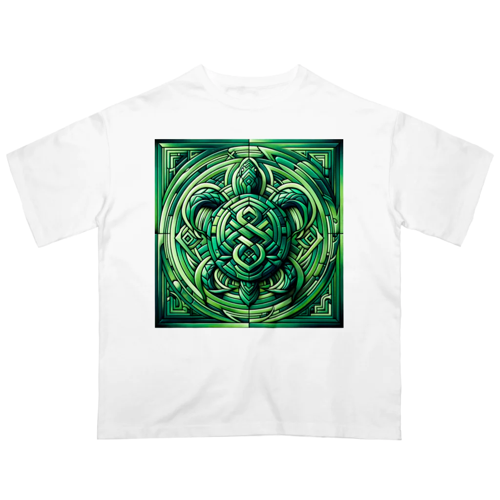 トトベス(T∴B∴M∴)🕊️の🐢玄武エメラルド護符🐍健康祈願、グラウンディング Oversized T-Shirt