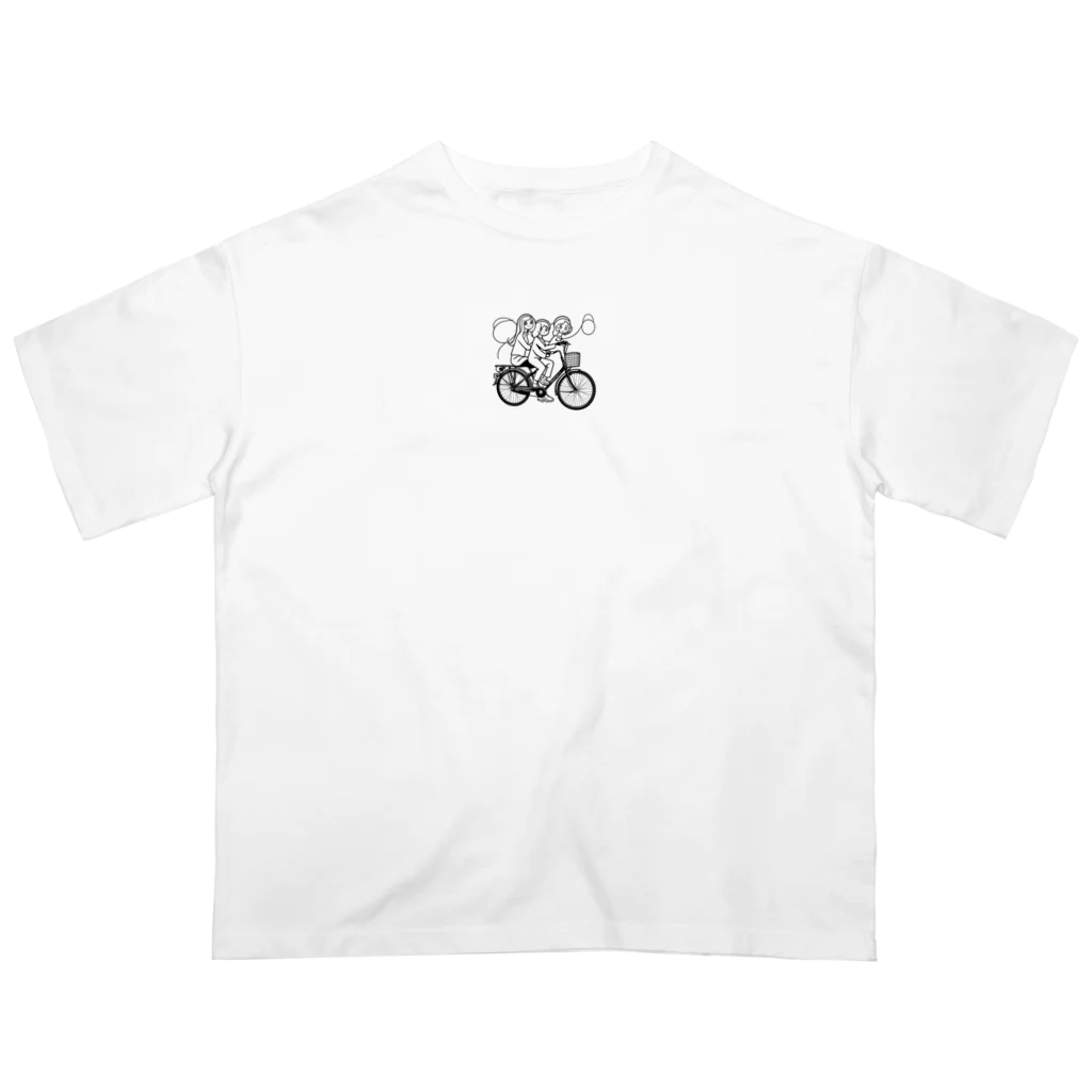 二宮大輔の自転車ロゴ　ガールズ オーバーサイズTシャツ