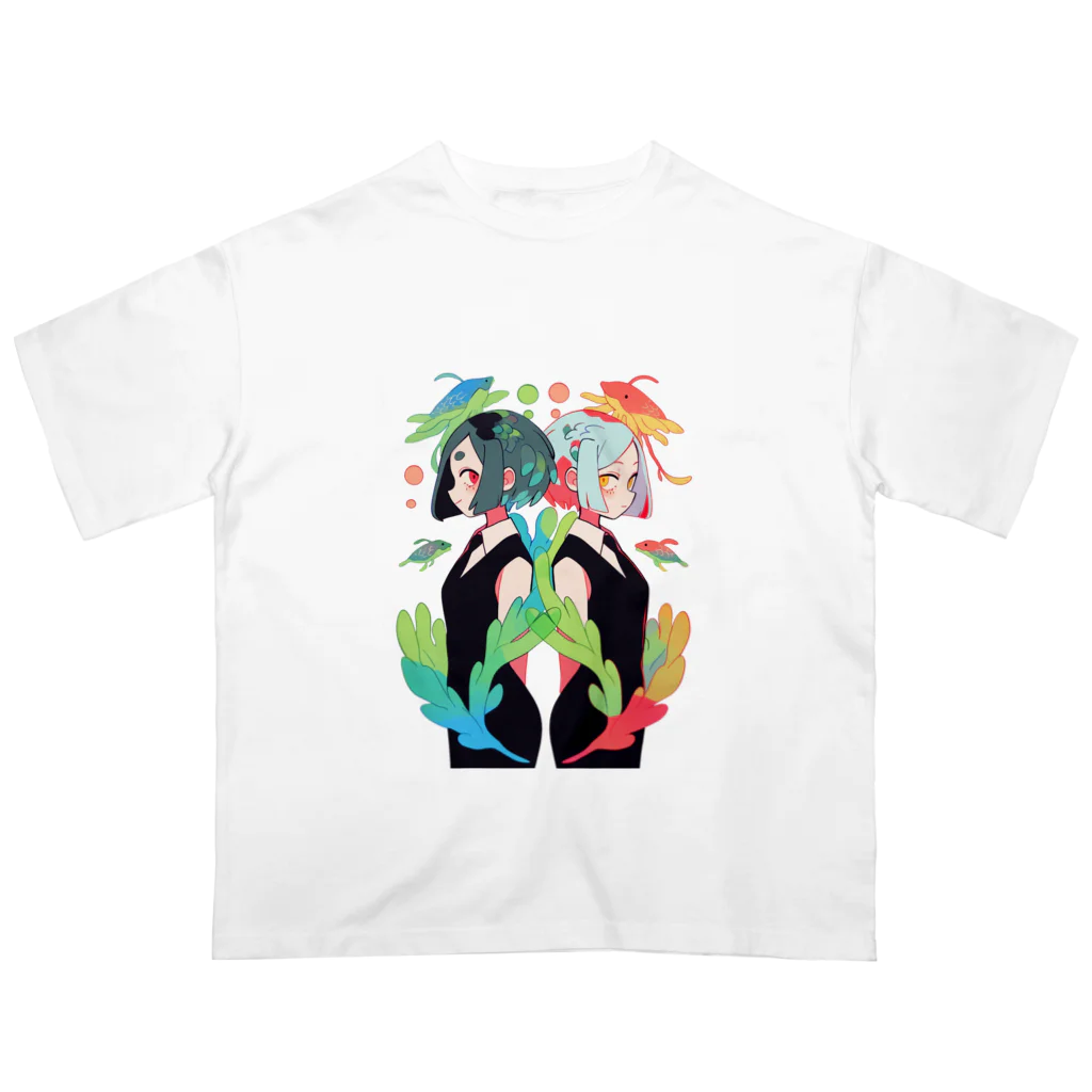 cute goods￤可愛いグッズ販売店の海の生物の擬人化 Oversized T-Shirt