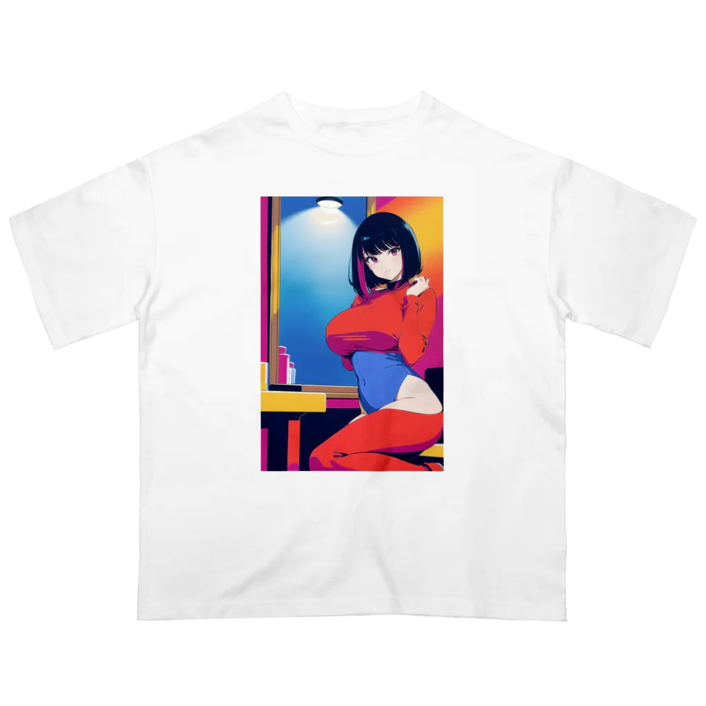 ぷのモダン風、女優感、ボブ オーバーサイズTシャツ