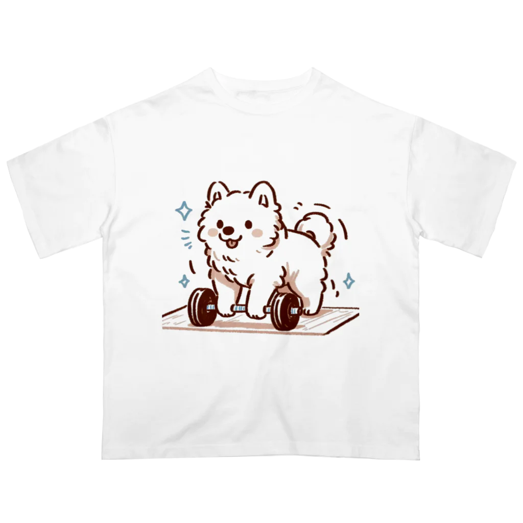 ke__to_isurugiの筋トレサモエド犬(女性向け) オーバーサイズTシャツ