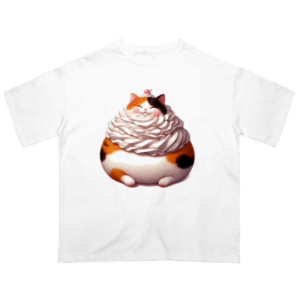 猫屋のクリーム三毛猫 Oversized T-Shirt