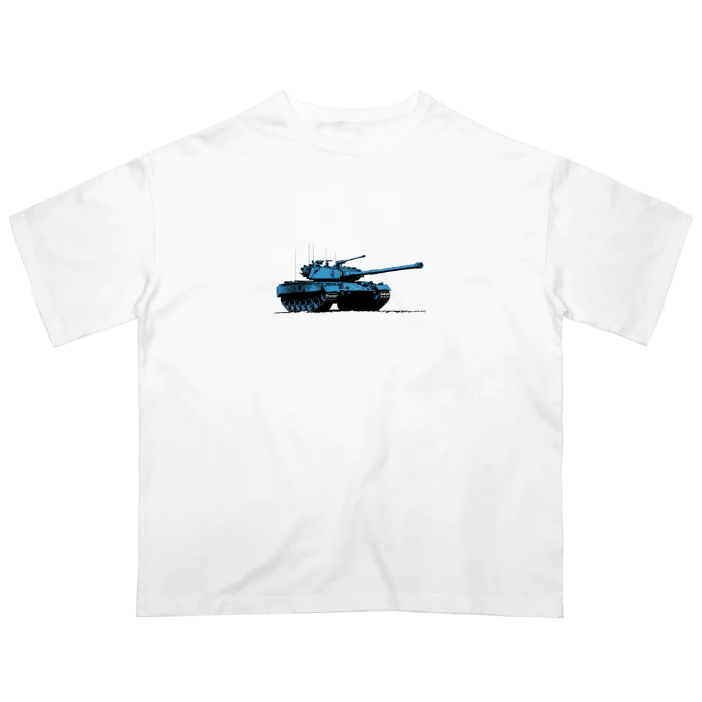 mochikun7の戦車イラスト03 オーバーサイズTシャツ