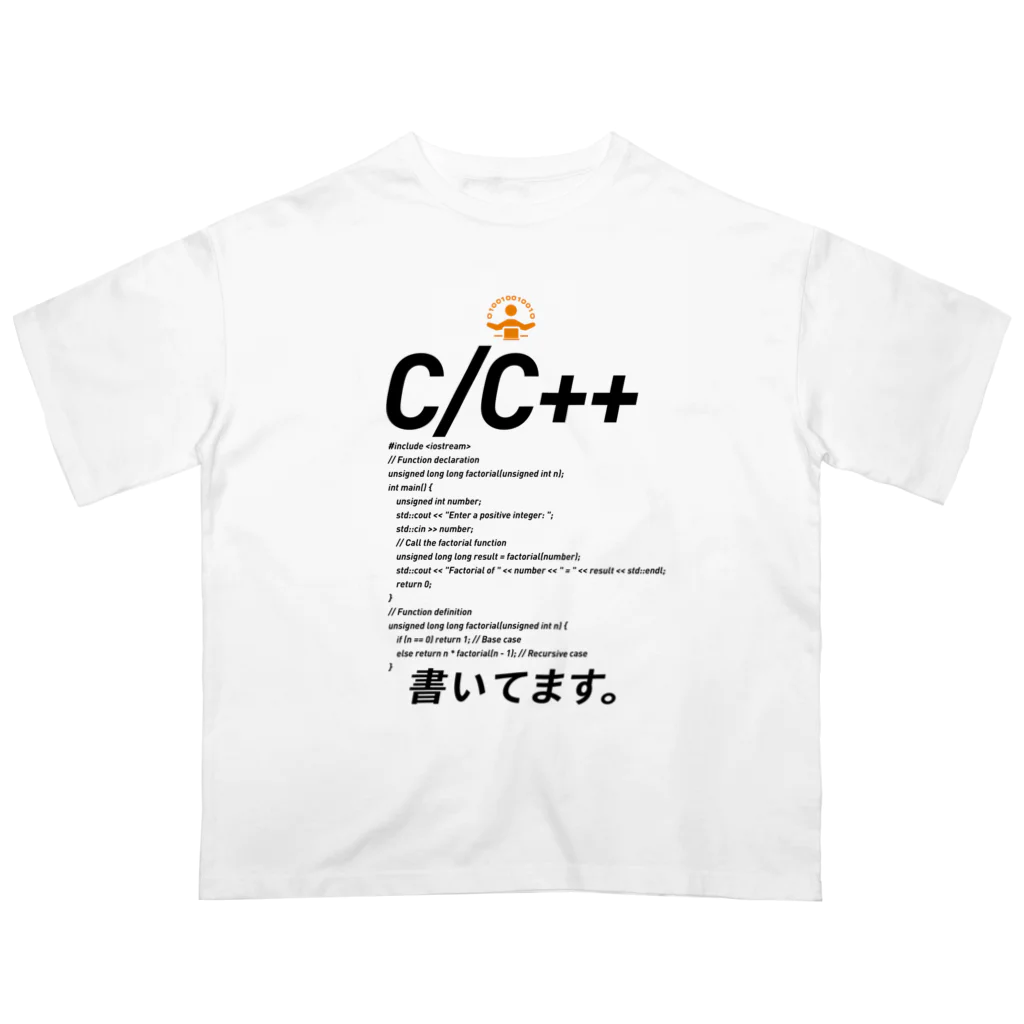 ビットブティックのコードTシャツ「c/c++書いてます。」 オーバーサイズTシャツ