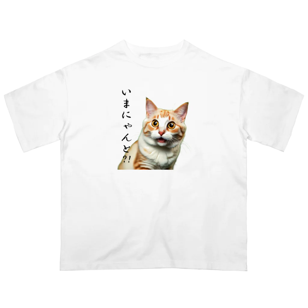 ヒロワークスのダジャレTシャツ　にゃんとも言いがたい猫 オーバーサイズTシャツ