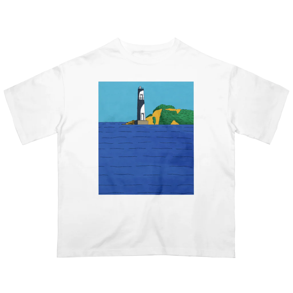 草加明良の灯台と海 オーバーサイズTシャツ