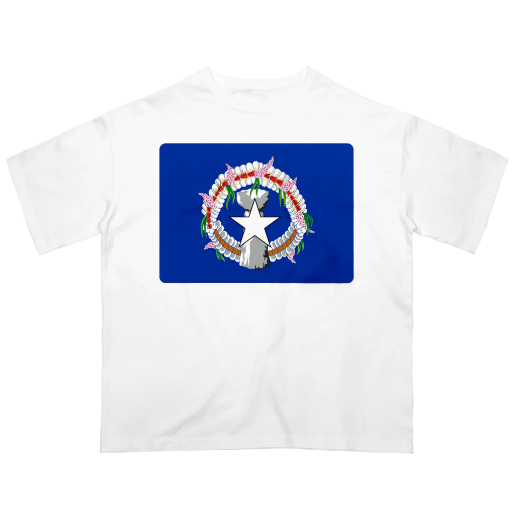 お絵かき屋さんの北マリアナ諸島の旗 オーバーサイズTシャツ