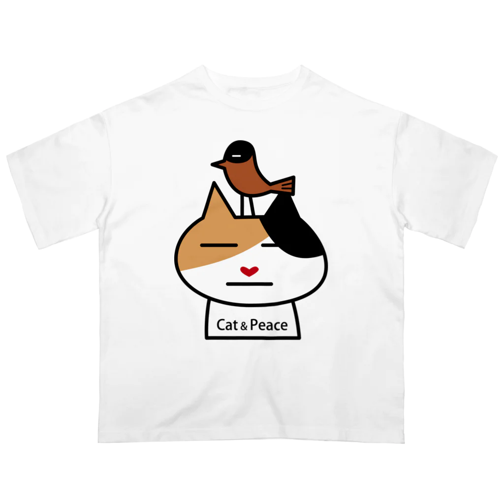 B-catのcat & peace「平穏無事な日々を送る猫」 オーバーサイズTシャツ