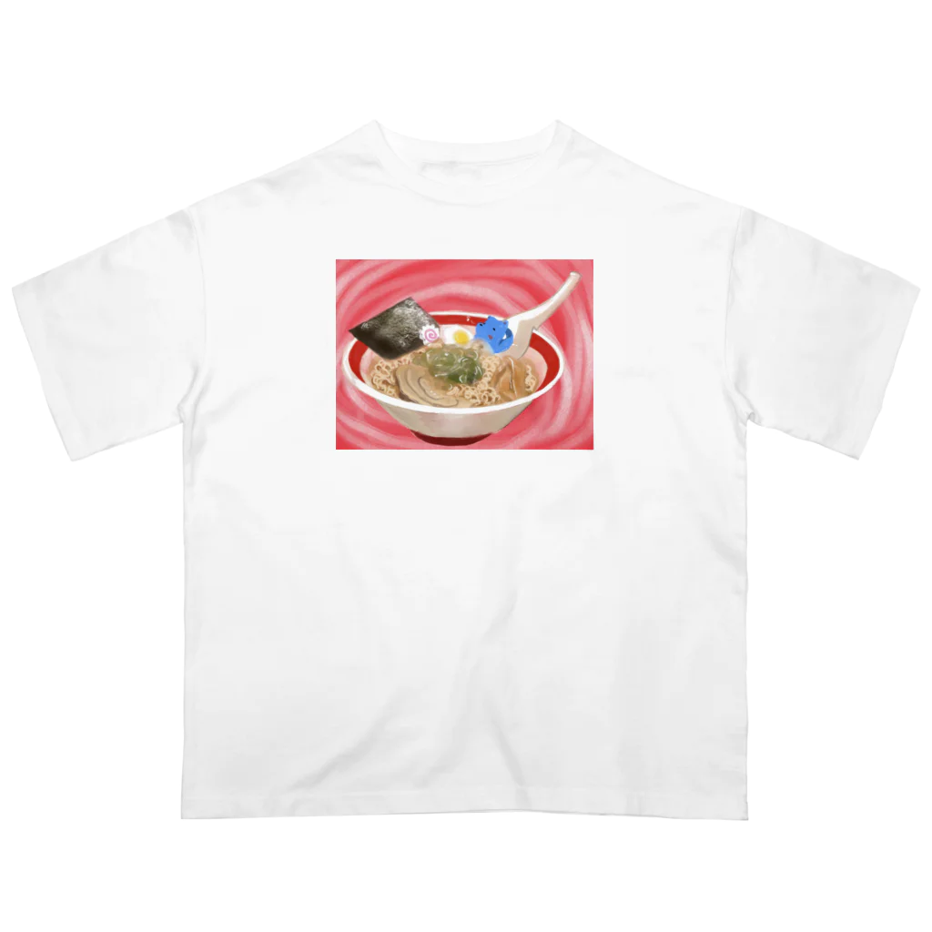 sayayanのラーメンどっぷりくん オーバーサイズTシャツ