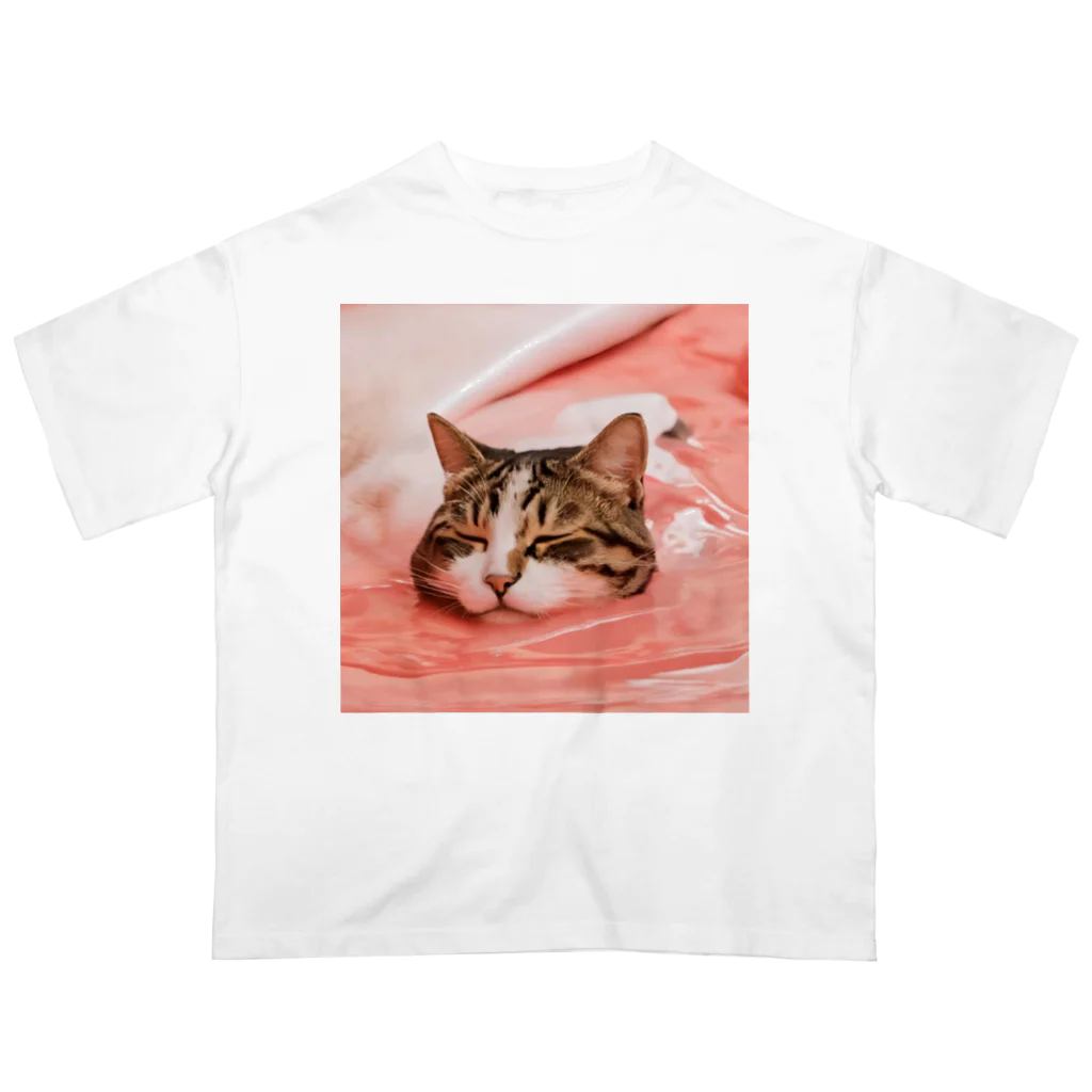 yume-neko-houseのとろける猫 オーバーサイズTシャツ