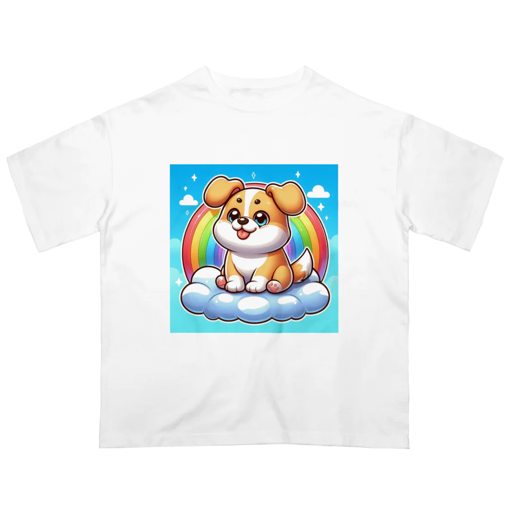 Minoyaの雲に乗った犬 オーバーサイズTシャツ