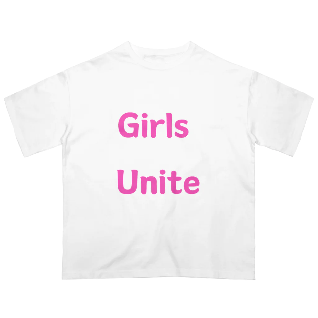 あい・まい・みぃのGirls Unite-女性たちが団結して力を合わせる言葉 オーバーサイズTシャツ