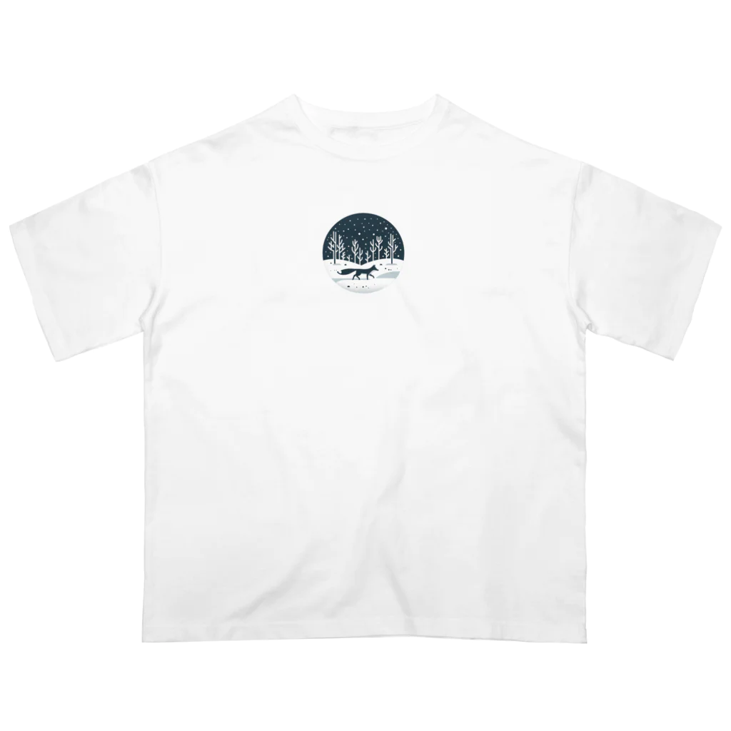 hinasoyuの雪原の狐独 オーバーサイズTシャツ