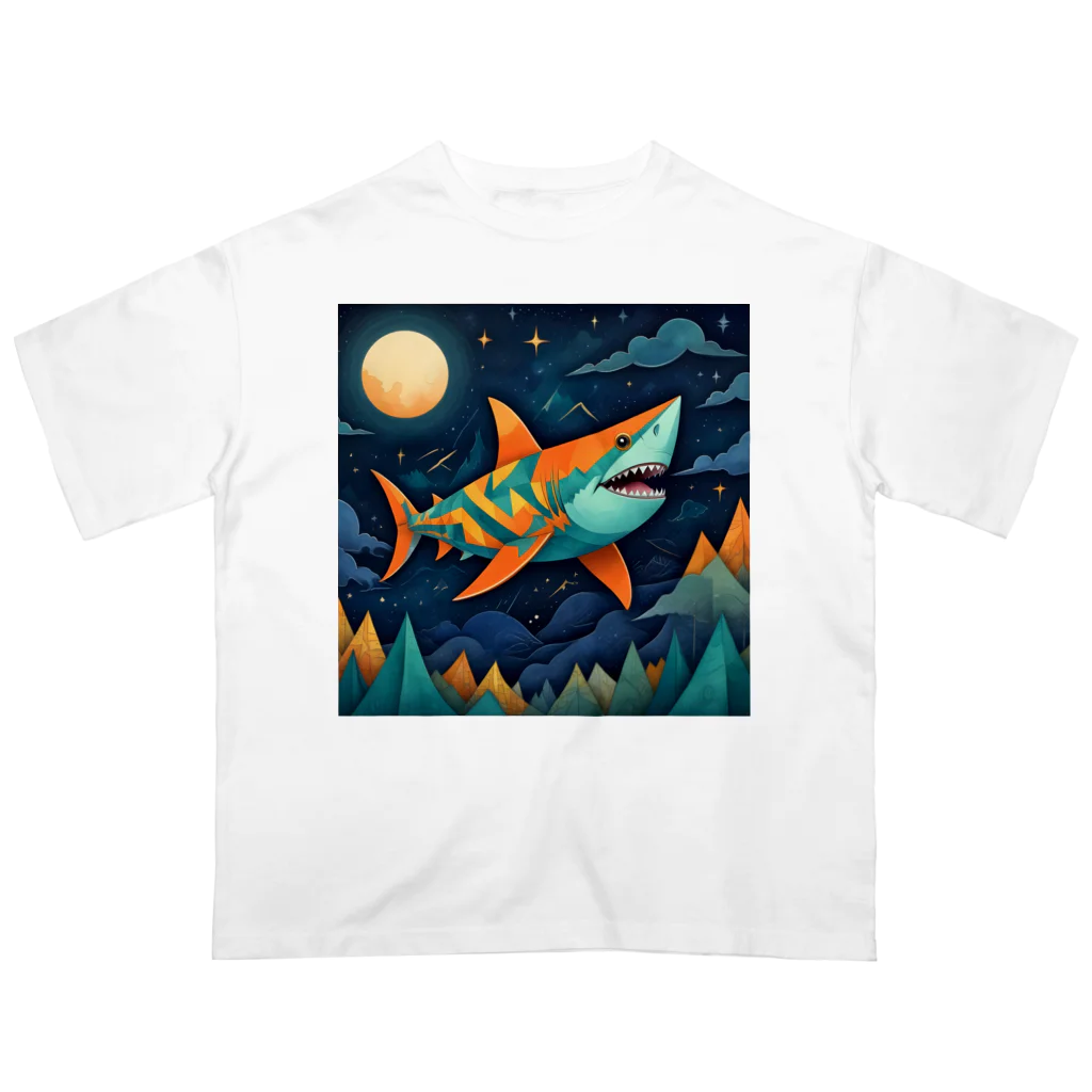 AI Fantasy Art ShopのFlying Shark Oversized T-Shirt