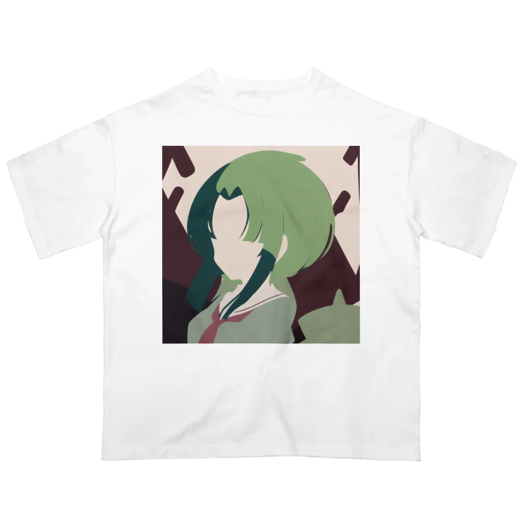 Riollaの緑の女の子 オーバーサイズTシャツ