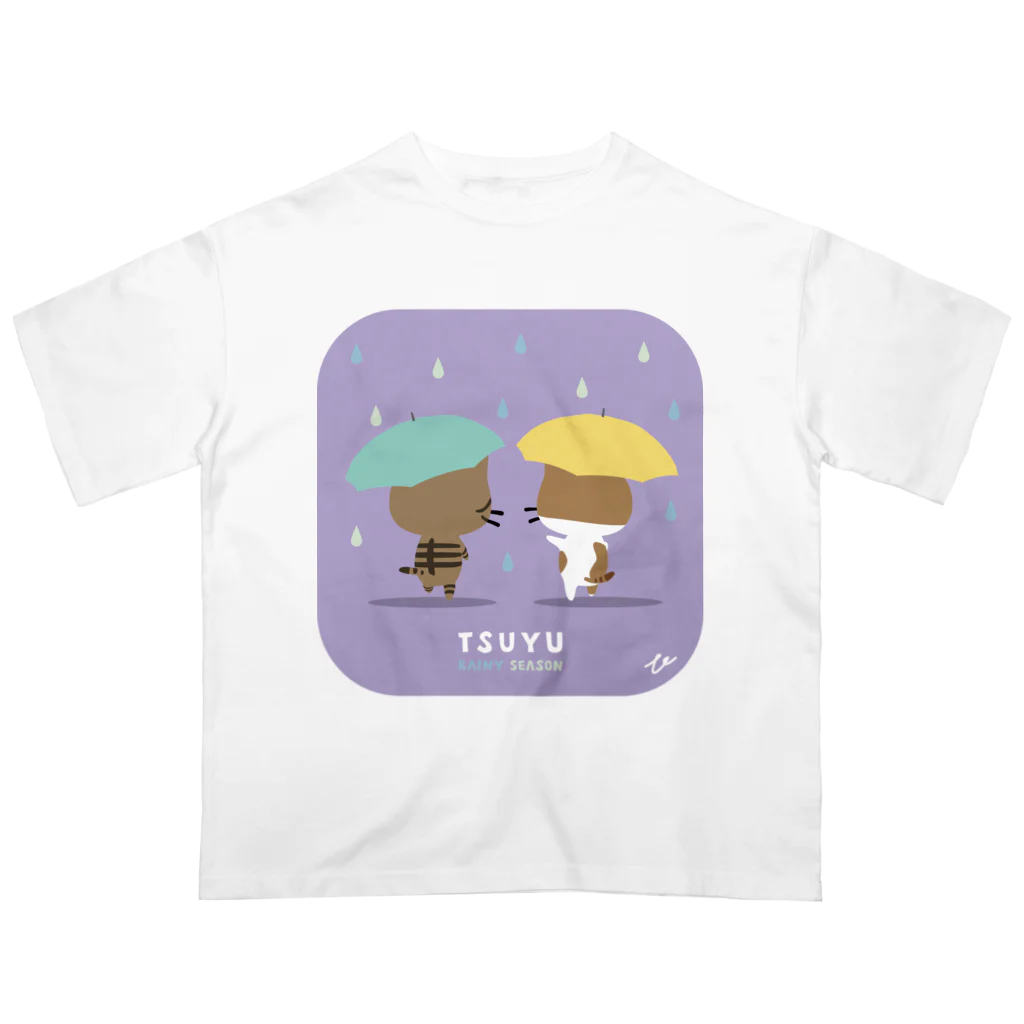 KIJISHIRO'S FACTORYの梅雨の時期に散歩しているキジシロ工場長 Oversized T-Shirt