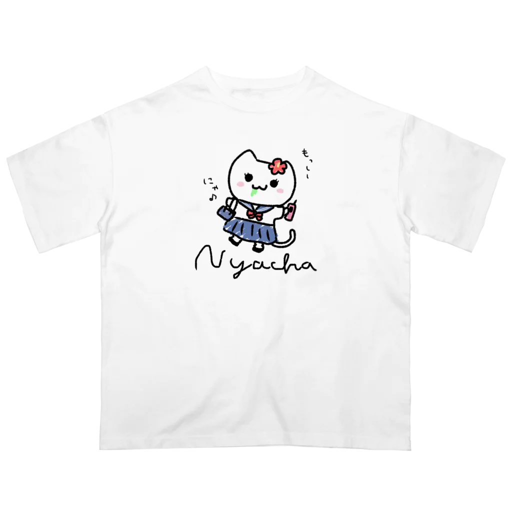 NYACHA&BOOCHAのJKにゃー子 オーバーサイズTシャツ