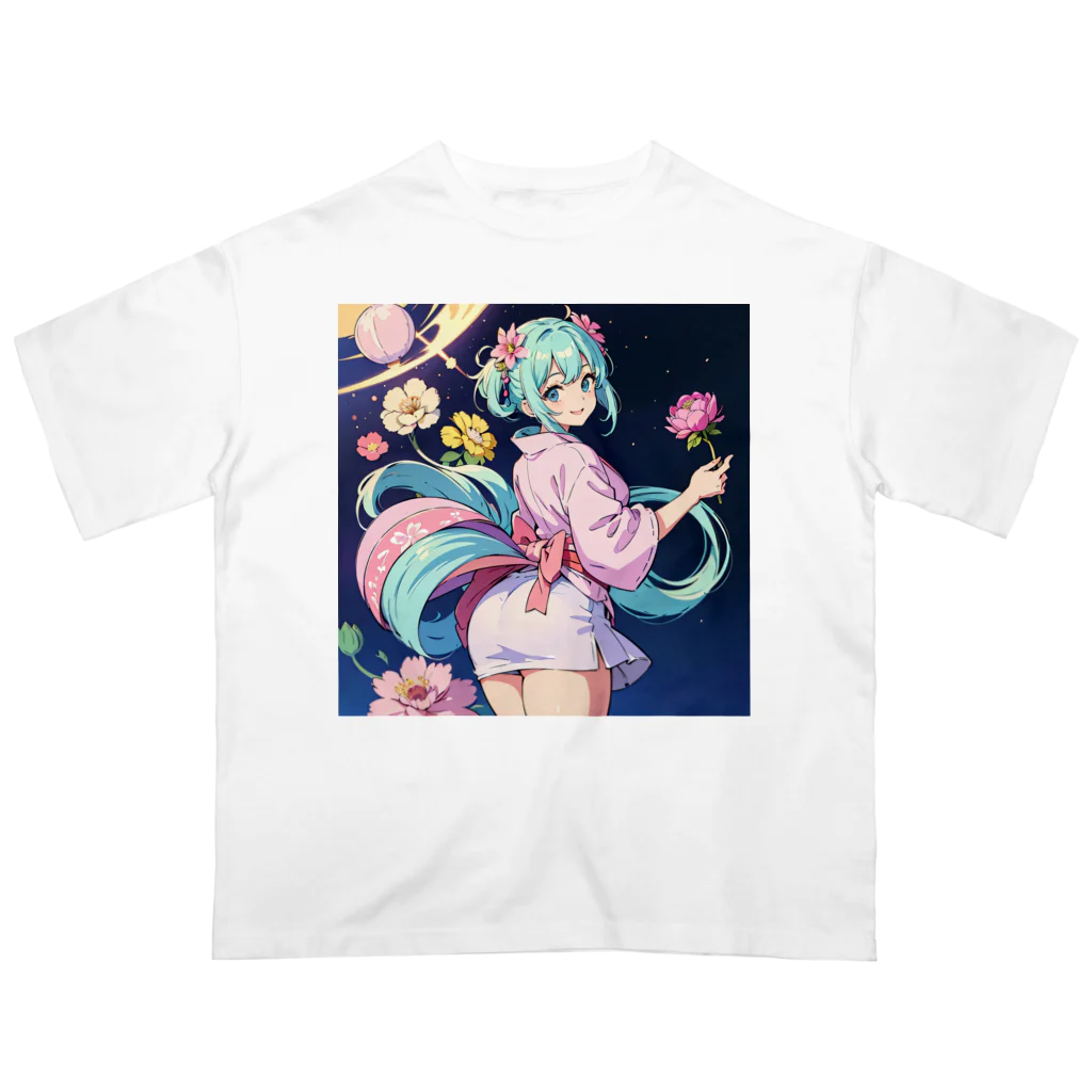 yozoraniyumeoの魔法浴衣少女 オーバーサイズTシャツ