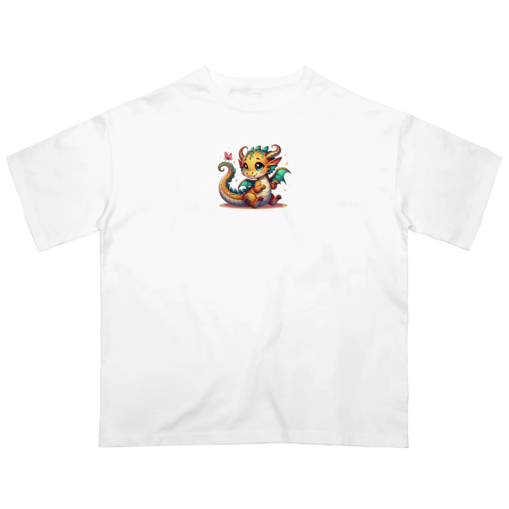 Jonnybanbanの可愛らしい龍の男の子 オーバーサイズTシャツ