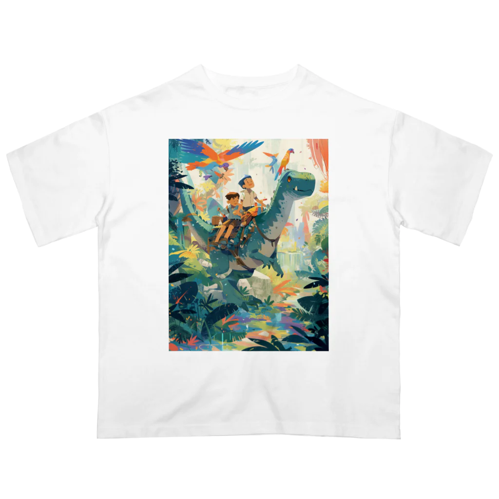 AQUAMETAVERSEの恐竜とジヤングル探検　なでしこ1478 オーバーサイズTシャツ