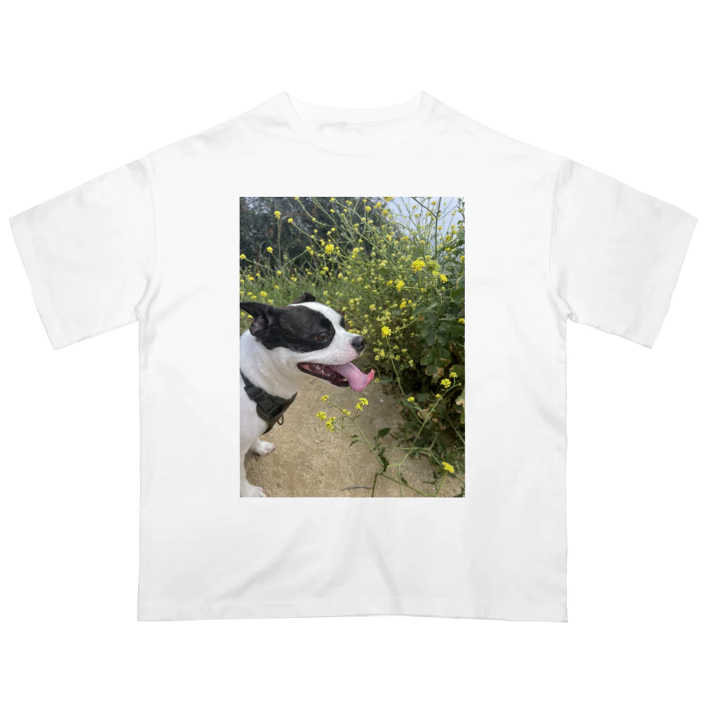 Funniestdogpuddingのおもしろ犬ハイキング オーバーサイズTシャツ