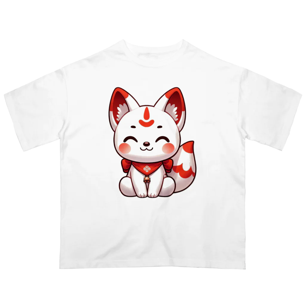 大江戸花火祭りのInari Fox Charm Magic～稲荷の狐3 Oversized T-Shirt