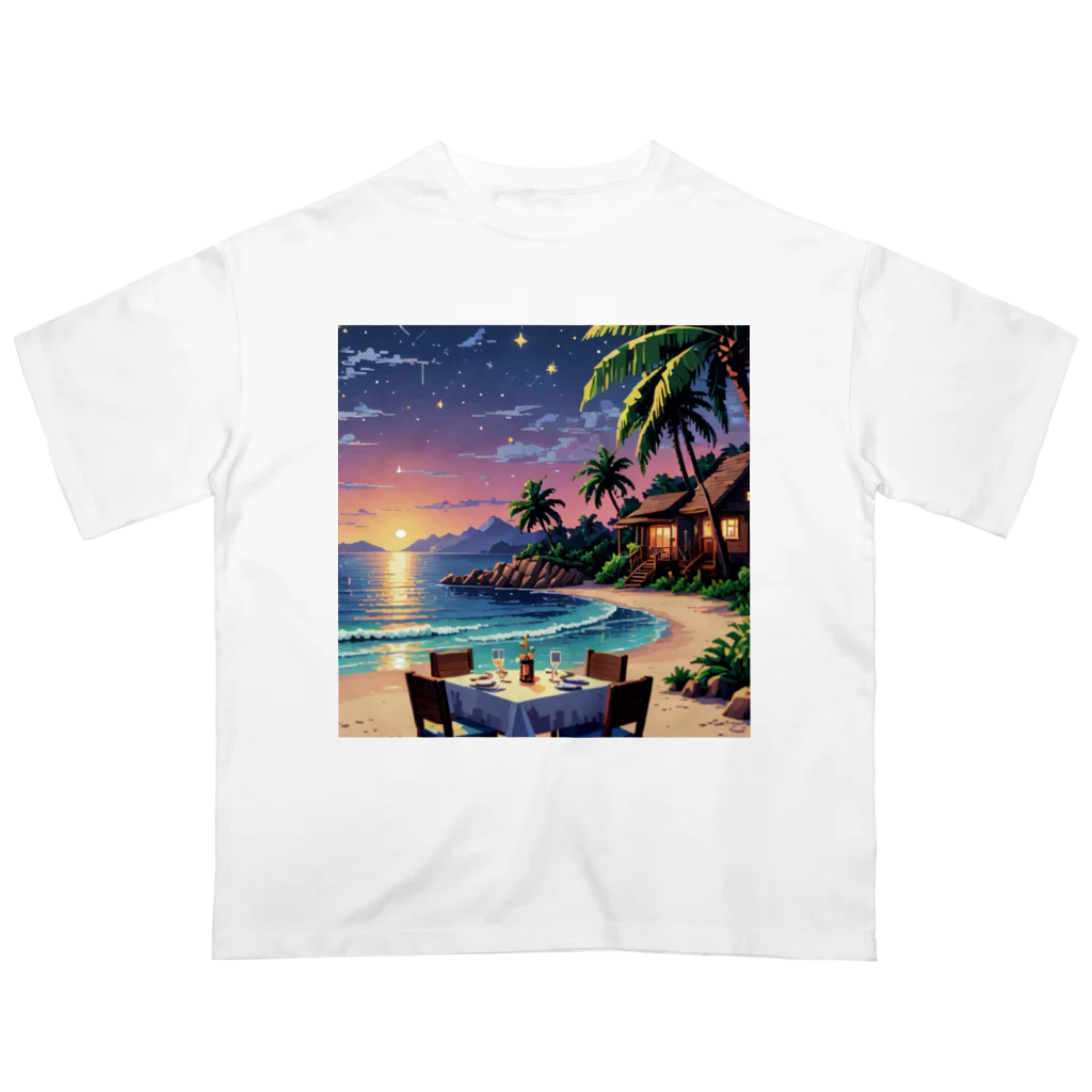 Paradise ExploreのMoonlit Palm Haven オーバーサイズTシャツ