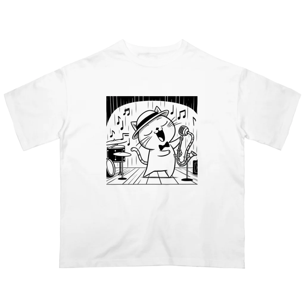 age3mのジャズボーカルキャット オーバーサイズTシャツ