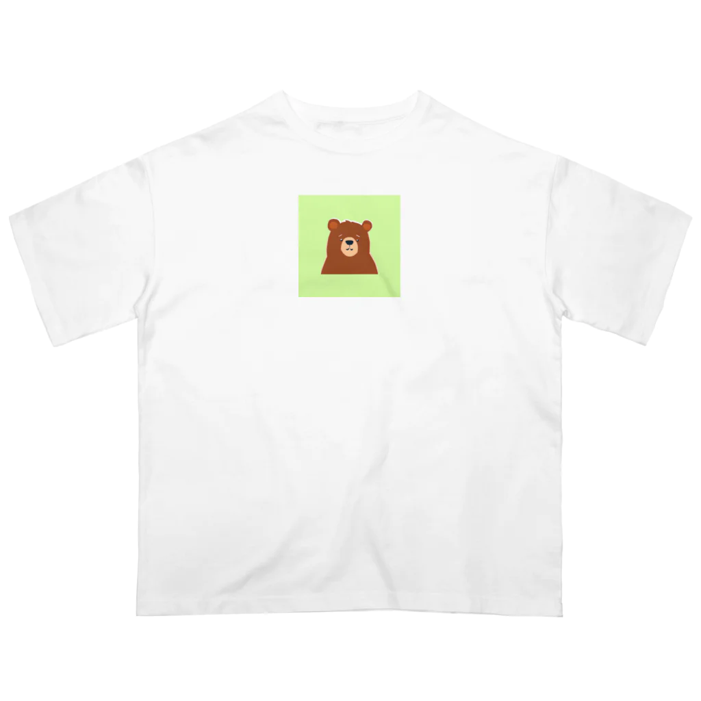 日常の困ったクマ(グリーン) オーバーサイズTシャツ