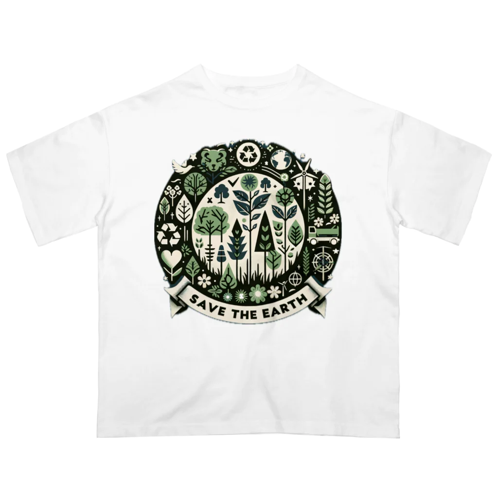 tau18のSAVE THE EARTH Oversized T-Shirt